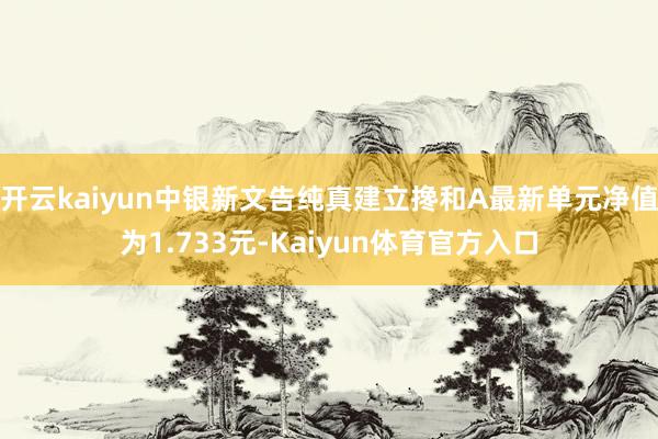 开云kaiyun中银新文告纯真建立搀和A最新单元净值为1.733元-Kaiyun体育官方入口