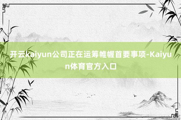 开云kaiyun公司正在运筹帷幄首要事项-Kaiyun体育官方入口