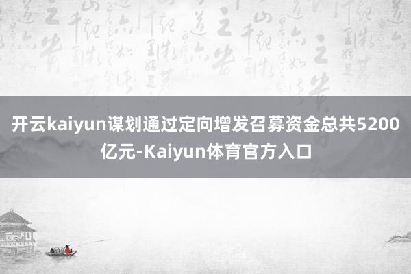 开云kaiyun谋划通过定向增发召募资金总共5200亿元-Kaiyun体育官方入口